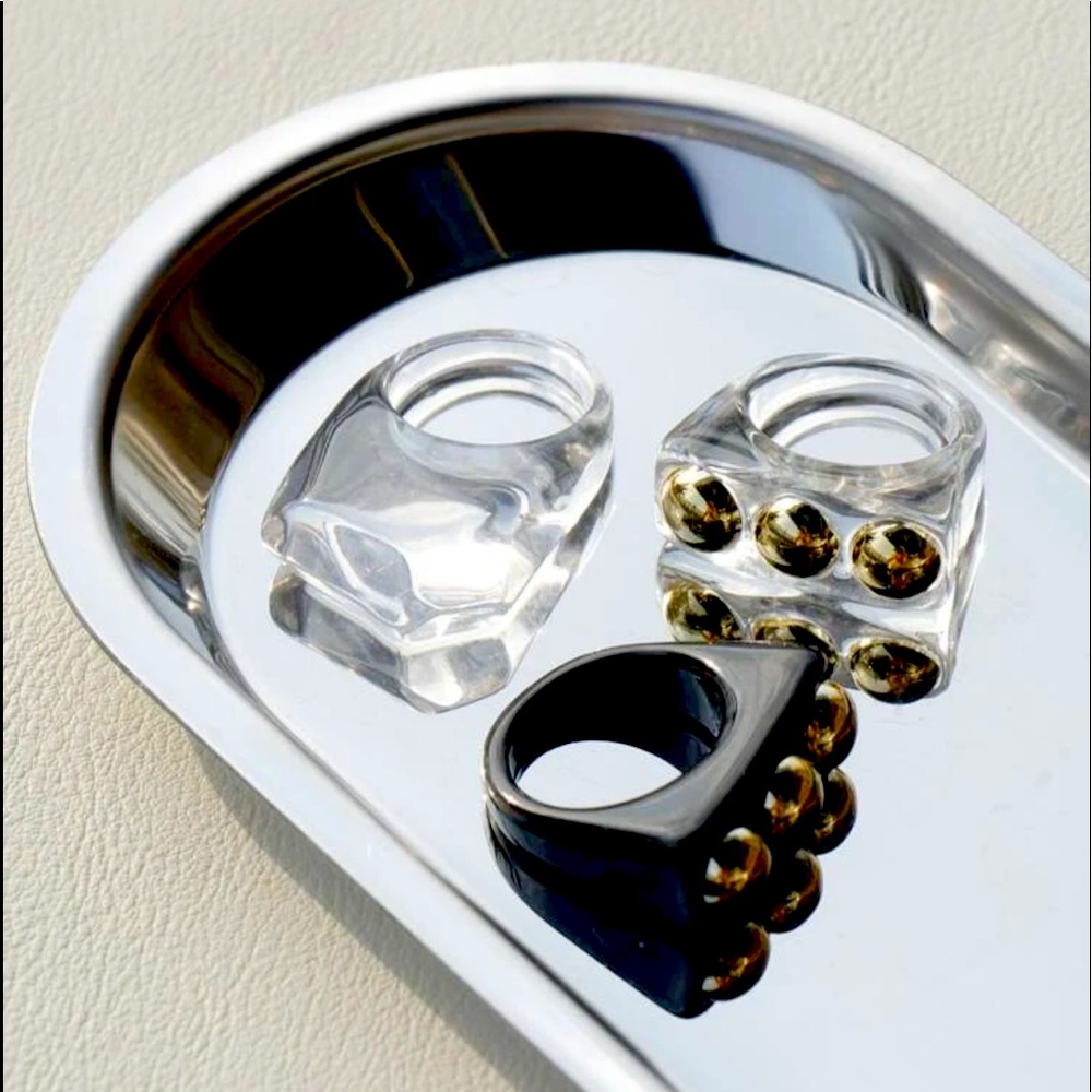 3pcs resin chunky rings